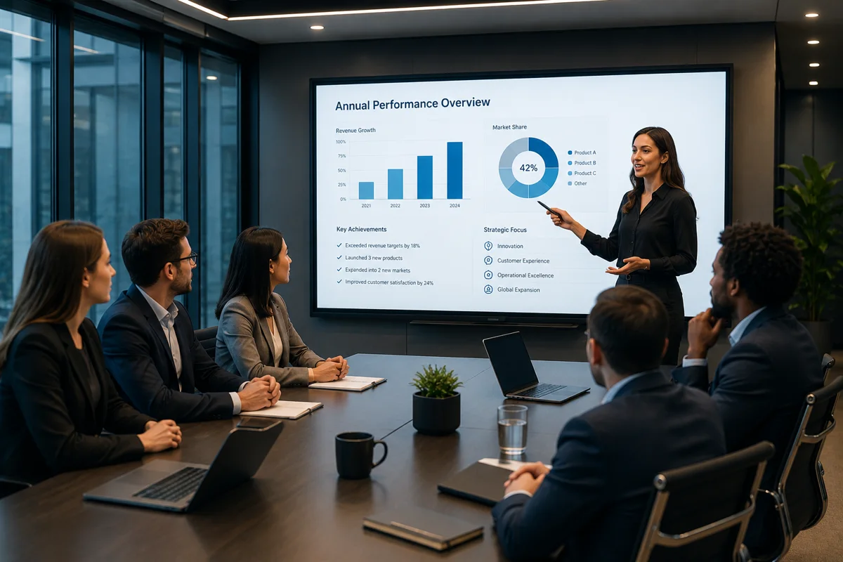 Panzertek Solutions team presenting a strategy overview in a boardroom